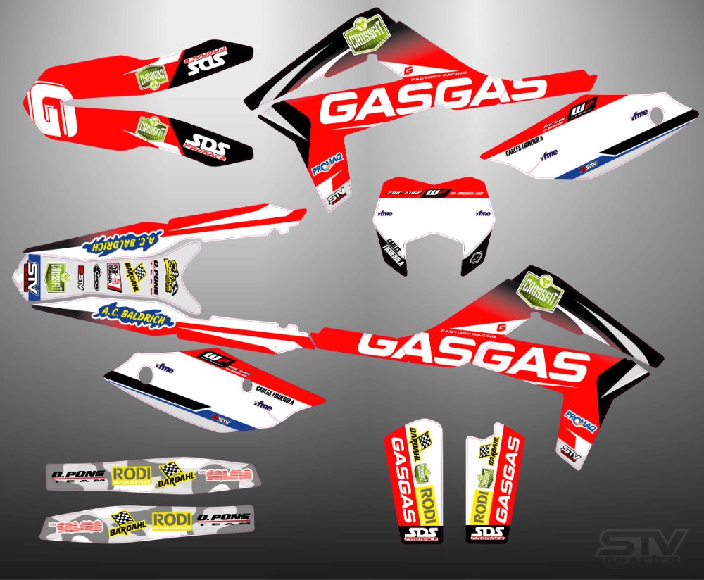 kit adhesivos gasgas 2012-2017 Retro Red Racing